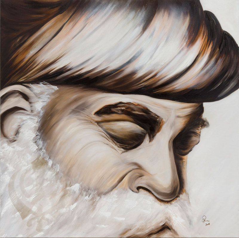 Guru Nanak | Oil & Spray Paint on Canvas | 36" x 36"